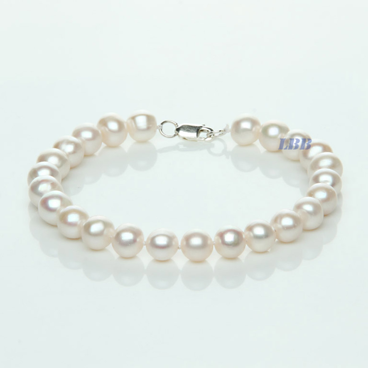 Bracelet Sterling Silver Clasp White Freshwater Pearl